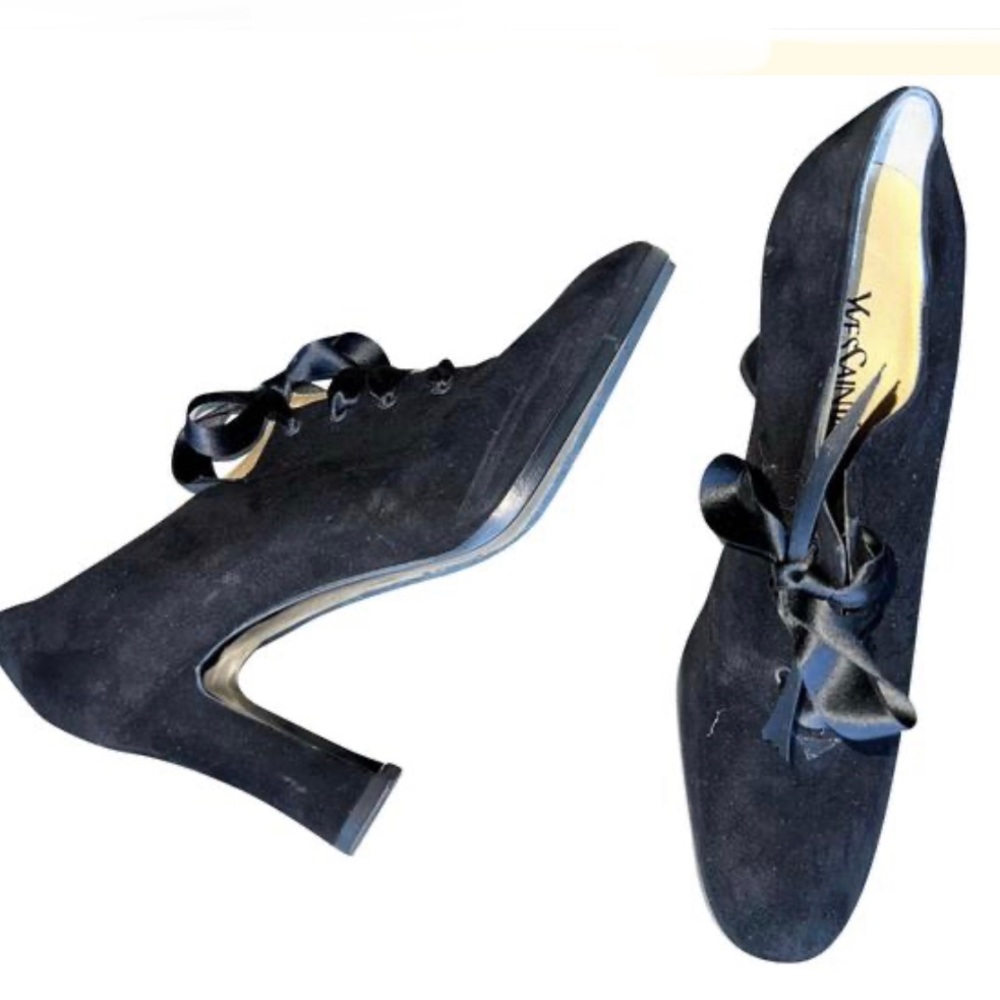 YVES SAINT LAURENT SUEDE OXFORDS WITH HEELS
